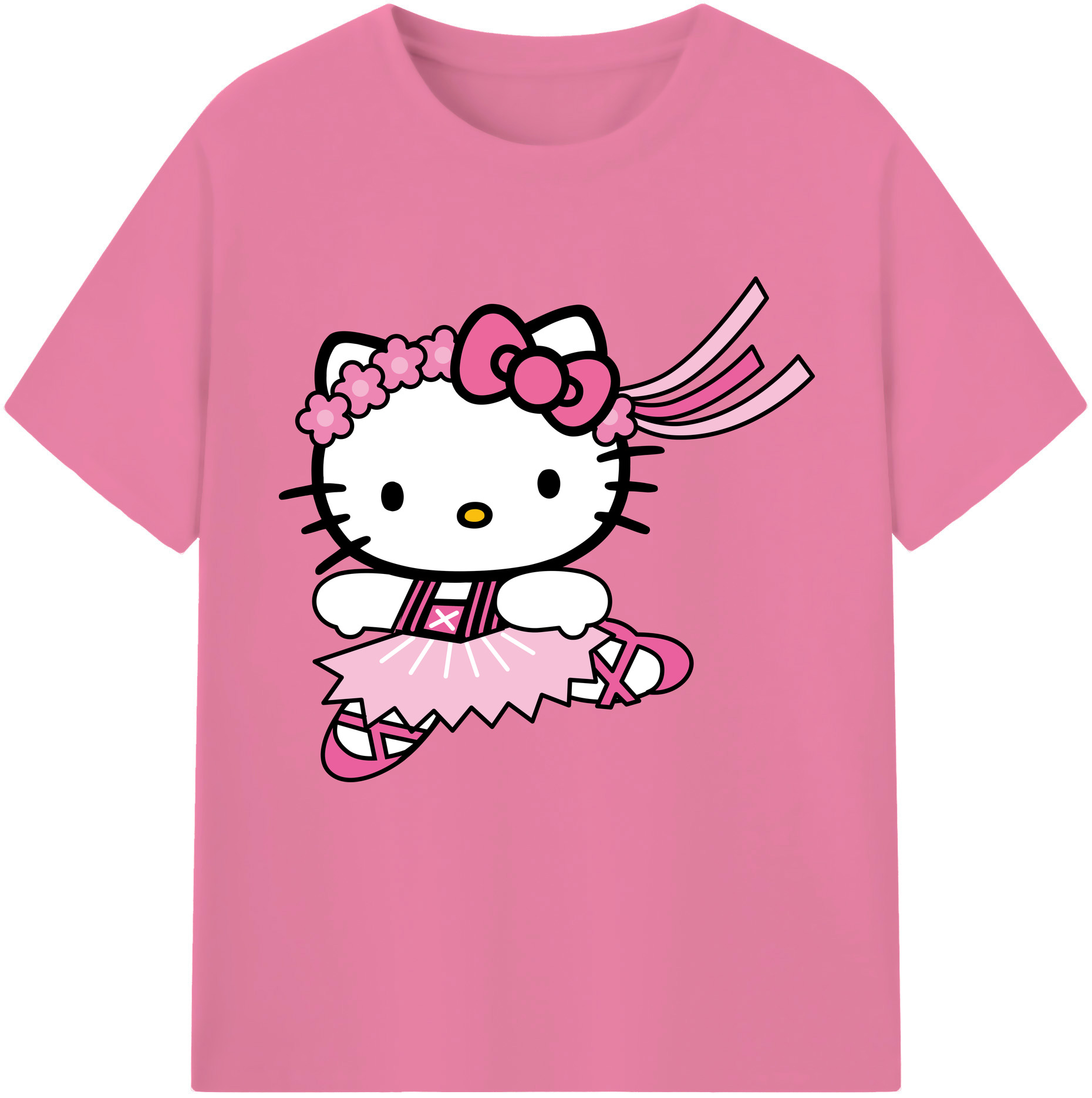 （画像用） Hello Kitty ハローキティ 綿100％半袖Tシャツ（フロントプリント）
